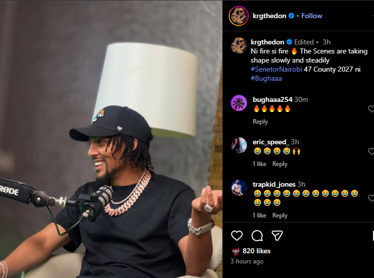 KRG The Don's POST on Instagram page. PHOTO/Screengrab by K24 Digital from @krgthedon