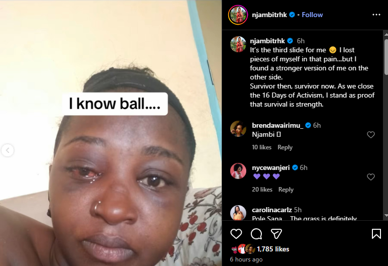 A post shared by Njambi on Instagram. PHOTO/Screengrab by K24 Digital from @njambitrhk