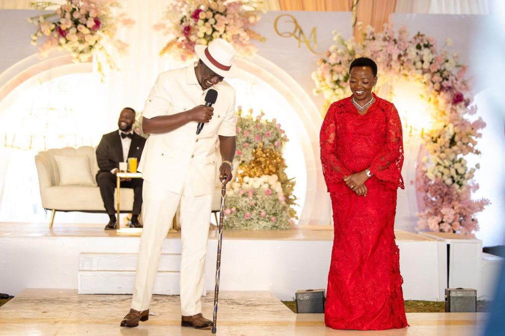 President William Ruto and First Lady Rachel Ruto speaking at the wedding of Musalia Mudavadi's son on Saturday November 29, 2025. PHOTO/https://www.facebook.com/williamsamoei