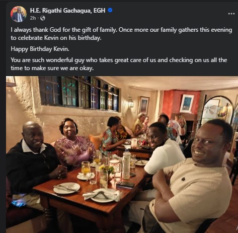 Part of the statement shared by former Deputy President Rigathi Gachagua on Saturday, November 29, 2025. PHOTO/Screengrab by K24 Digital/https://www.facebook.com/DPGachagua