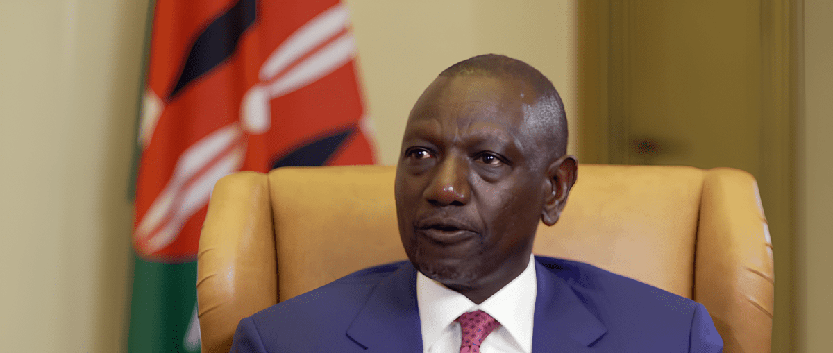 President William Ruto speaks to an international TV station on November 9, 2025. PHOTO/Screengrab by K24 Digital