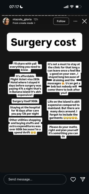 A post shared by Gloria Ntazola on her Instagram. PHOTO/Screengrab by K24 Digital from @ntazola_gloria