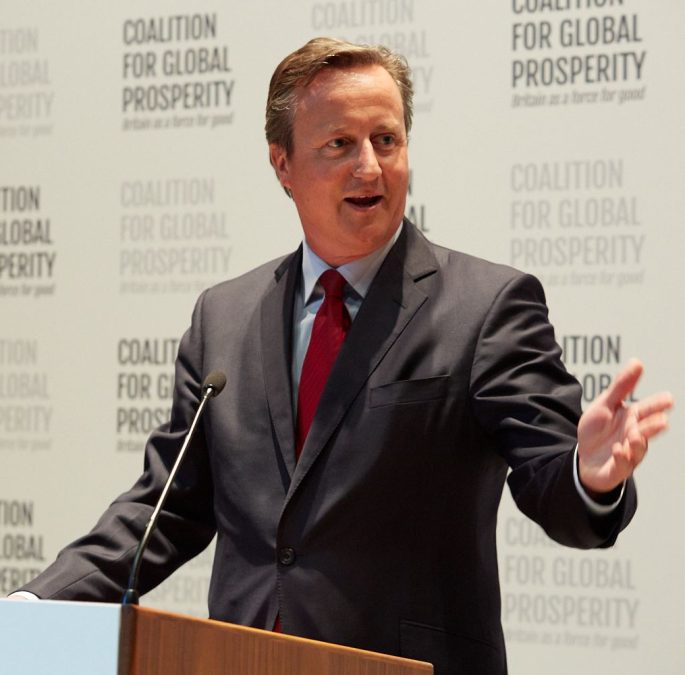 Lord Cameron gestures during a past speech. PHOTO/ https://www.facebook.com/DavidCameronOfficial