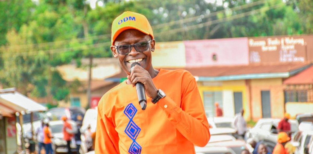 Ugunja Constituency candidate Moses Okoth Omondi during a past rally. PHOTO/https://www.facebook.com/fel.denzel