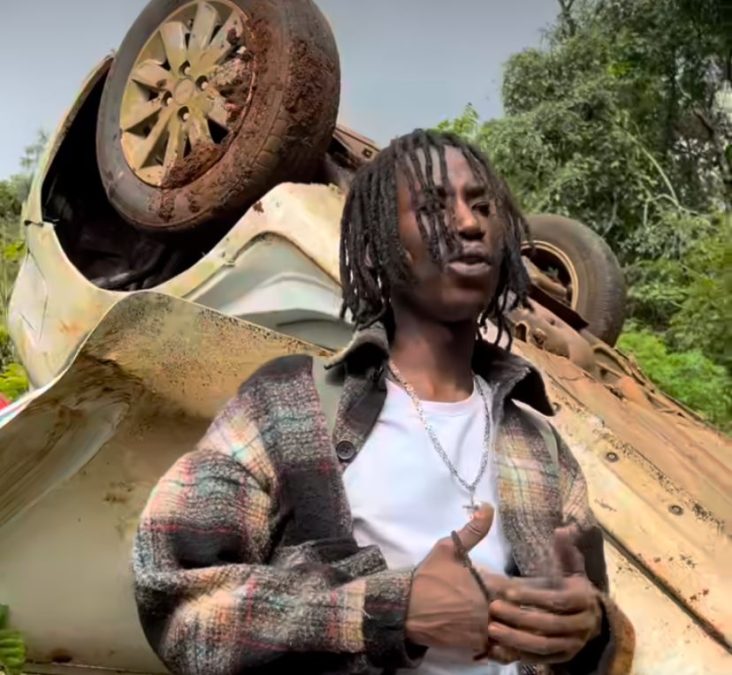 Singer Kappy Official after the crash. PHOTO/Screengrab by K24 Digital of Instagram video by @kappyentertainment