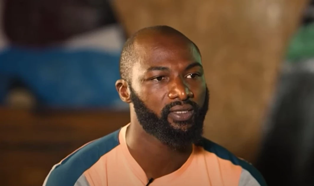  screengrab of former Kenya rugby sevens star Dennis Ombachi in an interview with an international media. PHOTO/Screengrab by K24 Digital