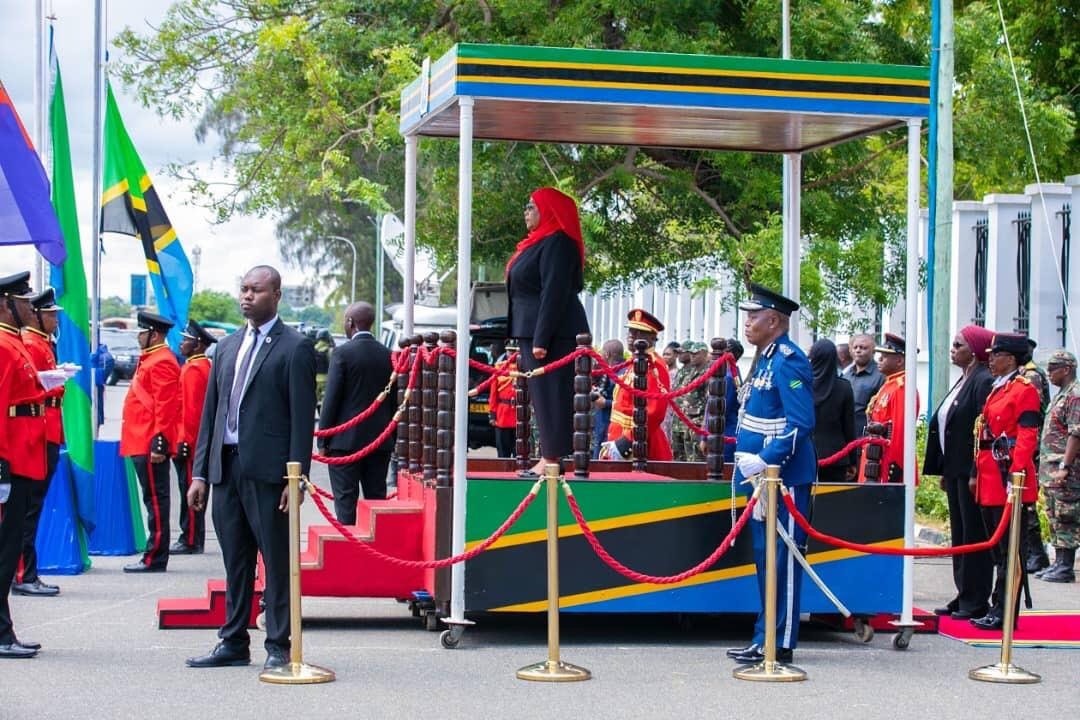 Samia Suluhu during her inauguration ceremony on Monday, November 3, 2025. PHOTO/https://www.facebook.com/Hn.Weston