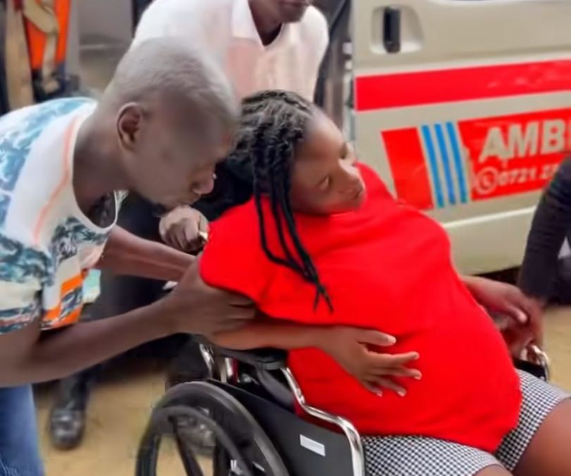 Stevo Simple Boy when his wife Brenda went on labour. PHOTO/Screengrab by K24 Digital of Instagram video by @stevosimpleboy8