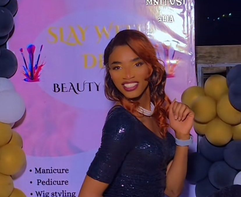 Supuu poses for a photo clad in a black dress and make-up. PHOTO/Screengrab by K24 Digital of TikTok video by @supuuomiror