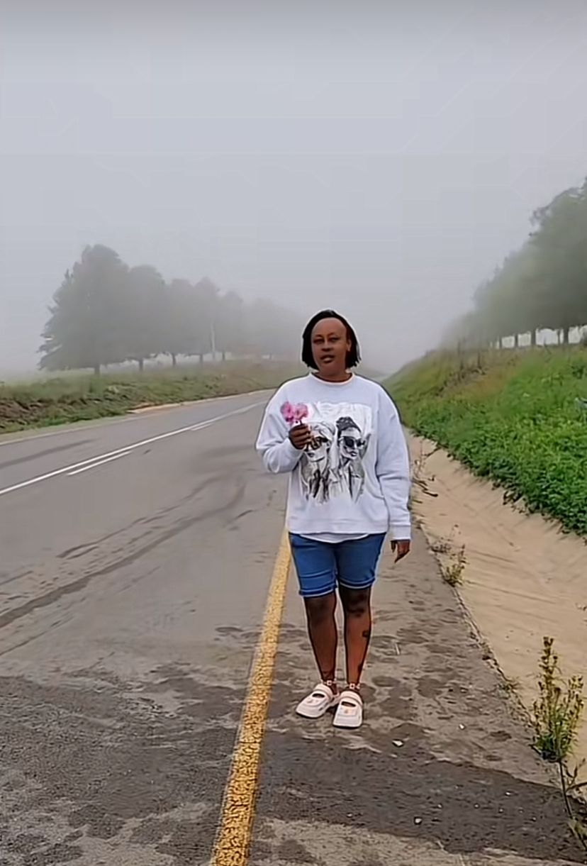 Wanjiku Mburu prays at South Africa highway where Machachari’s Mama Bob died