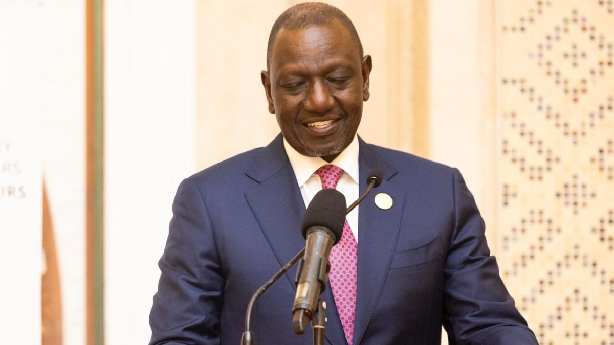 President William Ruto speaks during a conference meeting in Qatar. PHOTO/https://www.facebook.com/williamsamoei