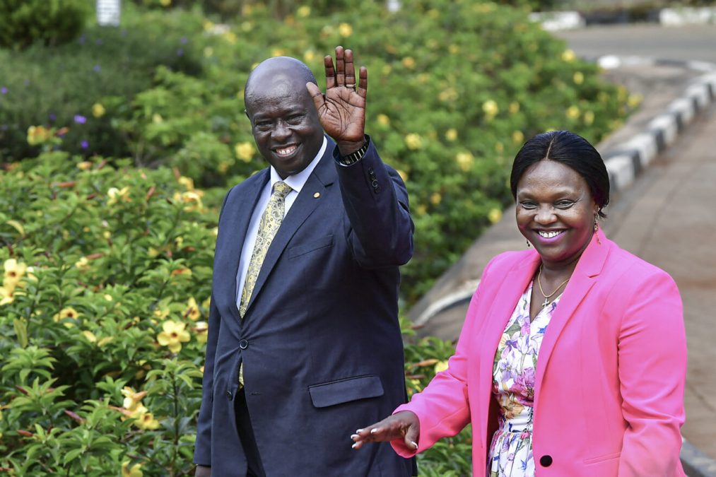 Gachagua and his wife Dorcas. PHOTO/Screengrab by K24 Digital