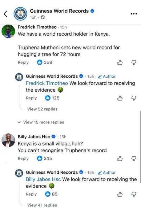 Guinness World Records responds to concerns by Kenyans over Truphena Muthoni's record. PHOTO/Screengrab