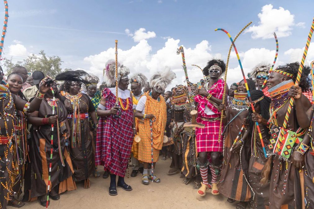 President William Ruto during a ccltural event in Turkana County. PHOTO/https://www.facebook.com/williamsamoei