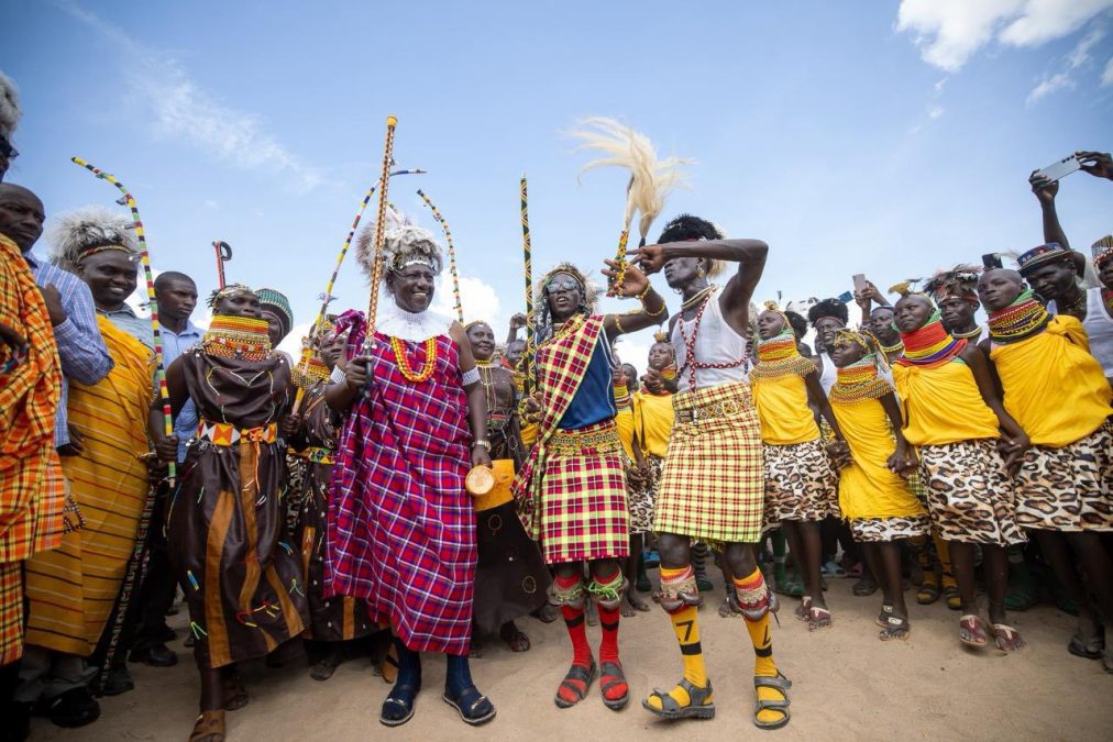 President William Ruto during a ccltural event in Turkana County. PHOTO/https://www.facebook.com/williamsamoei