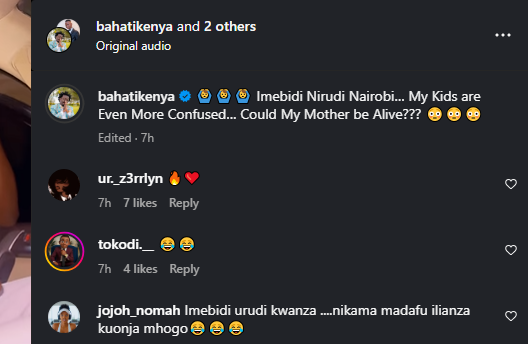 A post shared by Bahati on his Instagram page. PHOTO/Screengrab by K24 Digital from @bahatikenya
