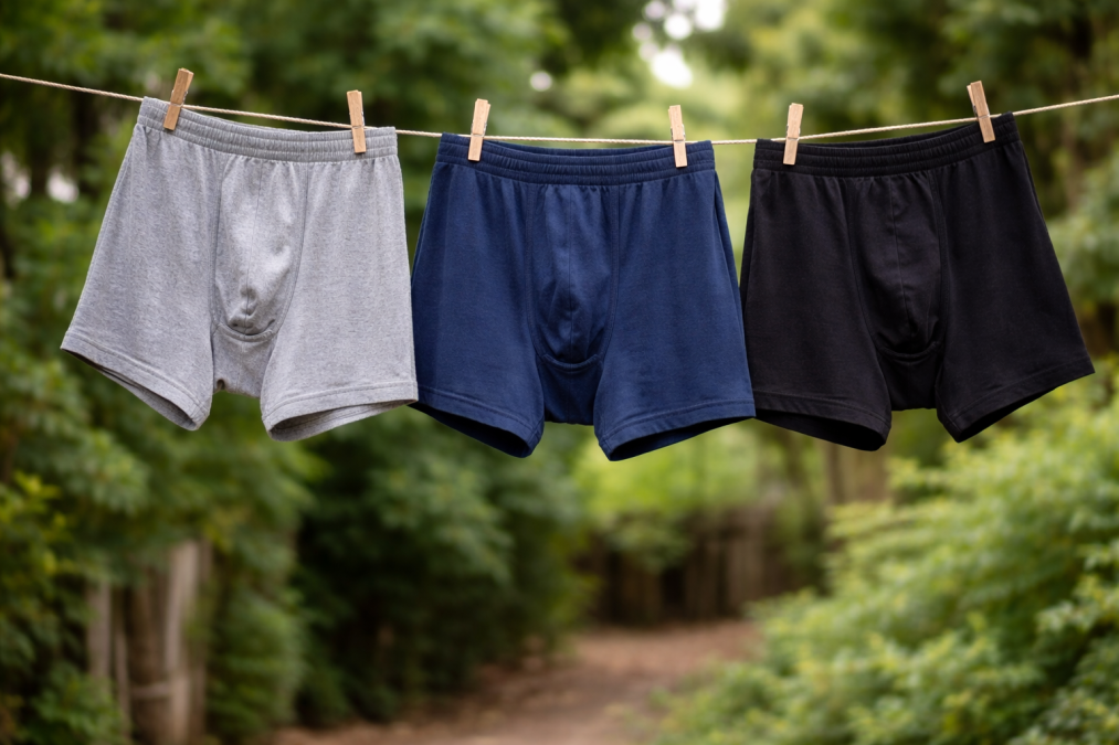 AI-generated image of three men’s boxers hanging on a line using pegs. PHOTO/ChatGPT