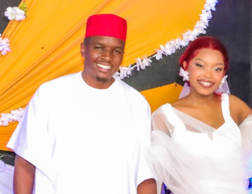 Sam West and Precious during their wedding . PHOTO/https://web.facebook.com/SamWestKe