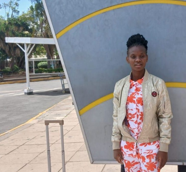 Mama Gift poses at JKIA on Monday, December 15, 2025. PHOTO/https://www.facebook.com/kirubi.samuel.7
