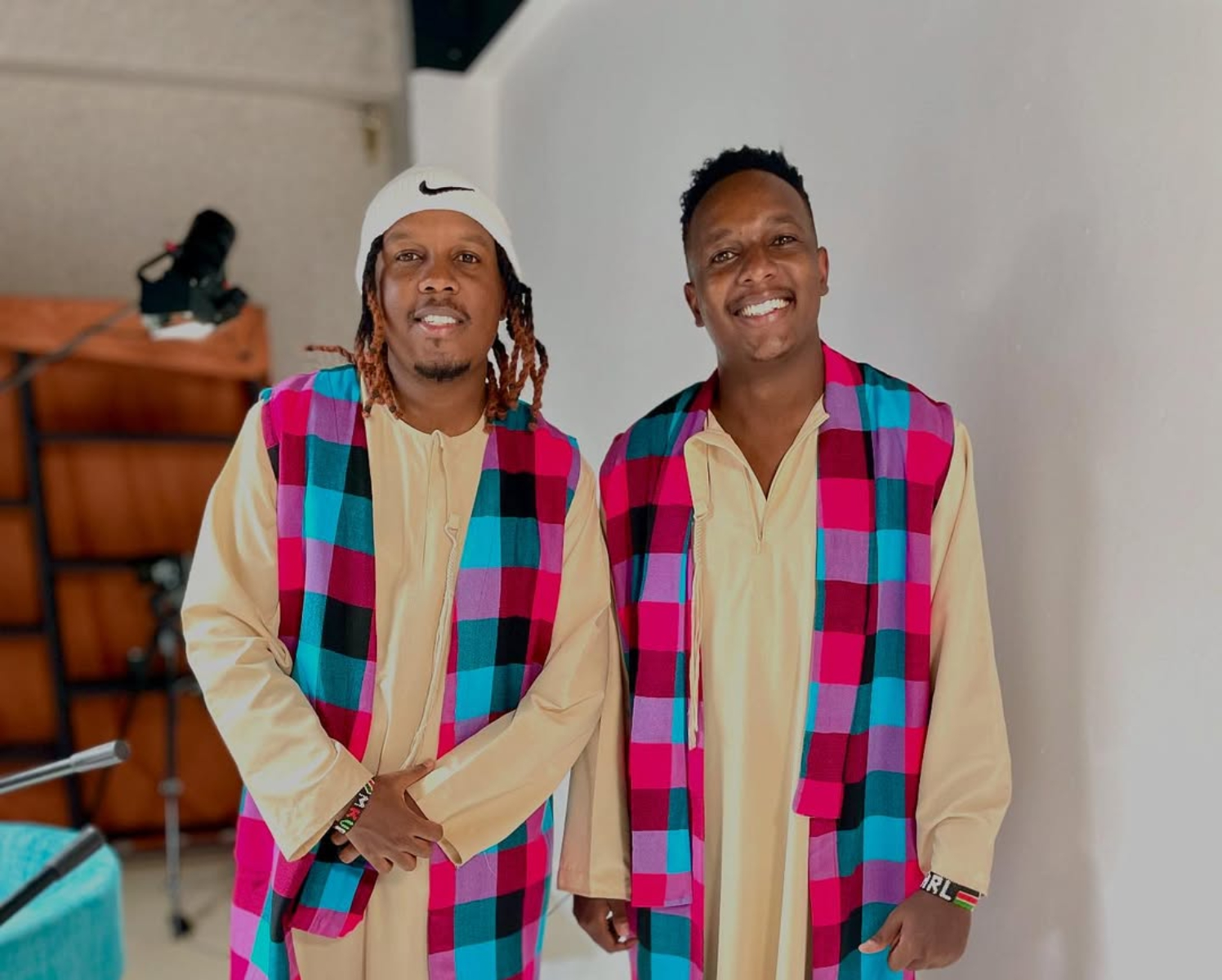 Karl Mbugua gives Abel Mutua his flowers for shaping his acting career