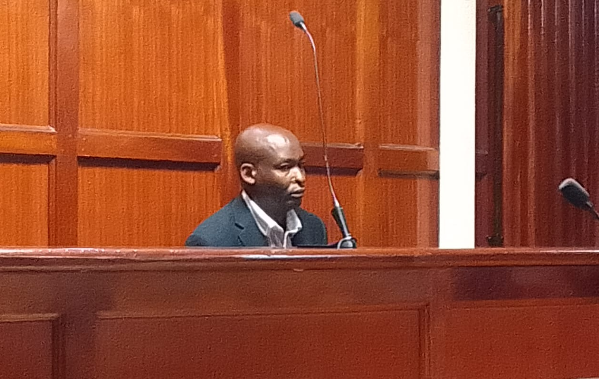 Isaiah Kaindio Miriti appears before Milimani Chief Magistrate Lucas Onyina on Tuesday, December 16, 2025. PHOTO/Zipporah Ngwatu