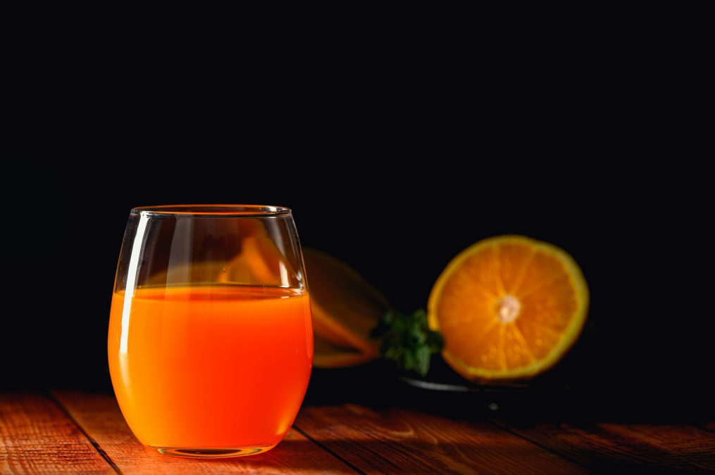 Blended orange juice in a clear drinking glass. Image used for illustration purposes. PHOTO/Pexels
