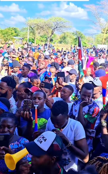 TikTokers at Prince Benja's home. PHOTO/Screengrab by K24 Digital of TikTok video by @katumbi