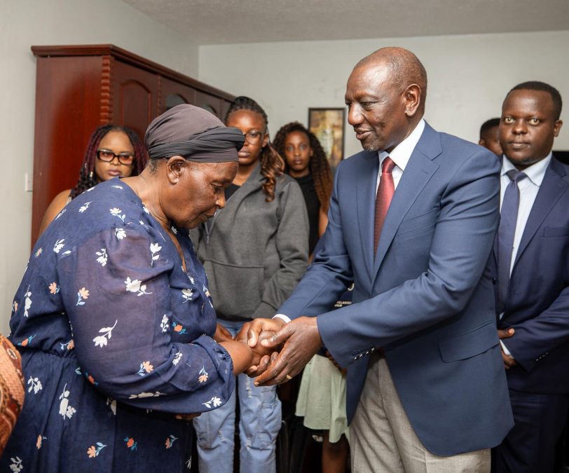 President William Ruto at Cyrus Jirongo's home in Gigiri condling his family. PHOTO/@WilliamsRuto/X