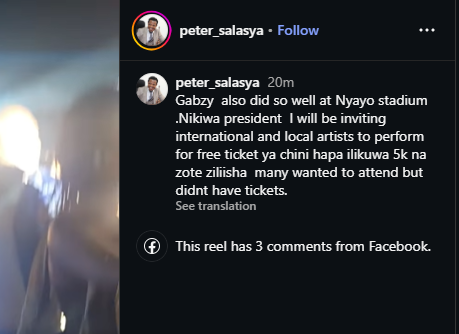 A post shared by Peter Salasya on Instagram. PHOTO/Screengrab by K24 Digital