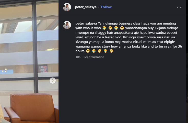 A post shared by Peter Salasya on his Instagram. PHOTO/Screengrab by K24 Digital from @peter_salasya