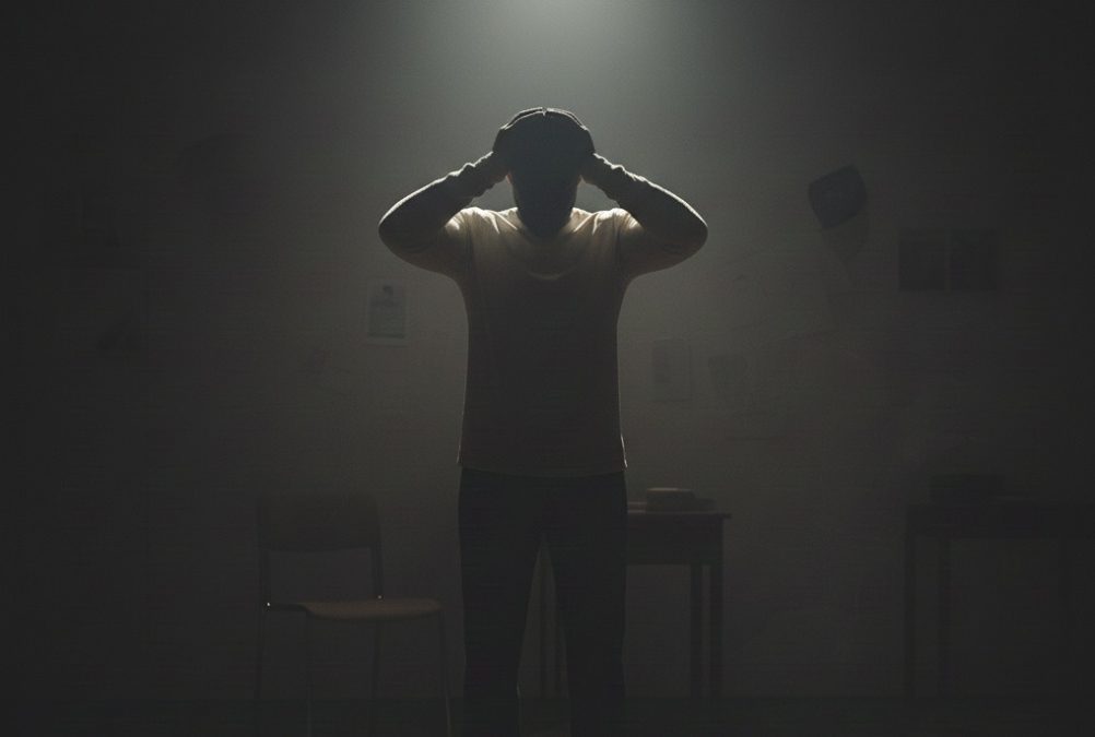 A silhouette of a man holding his head in distress. PHOTO/Freepik