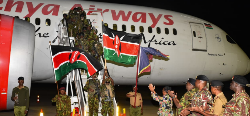 First batch of kenyan officers arrrive from Haiti. PHOTO/@APSKenya/X