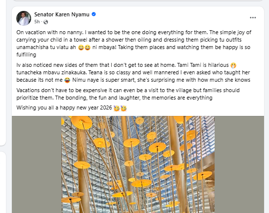 Karen Nyamu embraces parenting. PHOTO/Screengrab by K24 Digital from Facebook by @/karenzo047