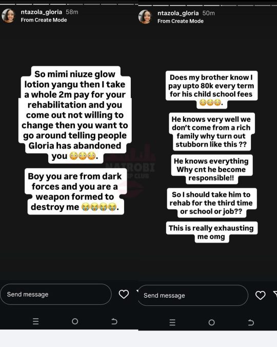 Gloria Ntozila's post. PHOTO/Screengrab