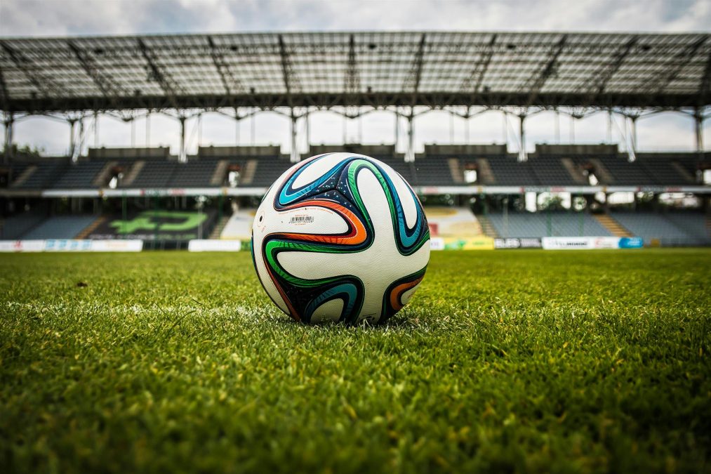 An image of a ball placed on the pitch. PHOTO/Pexels