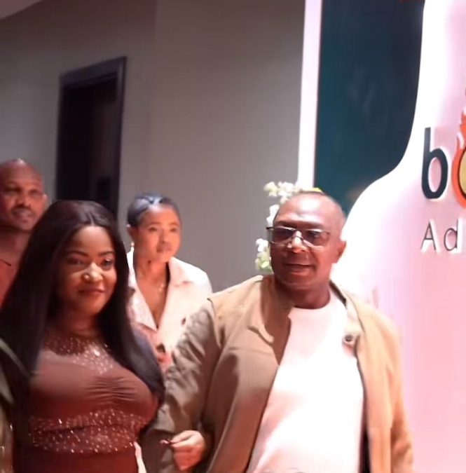 Simon Kabu poses with his niece Pauline. PHOTO/Screengrab by K24 Digital.