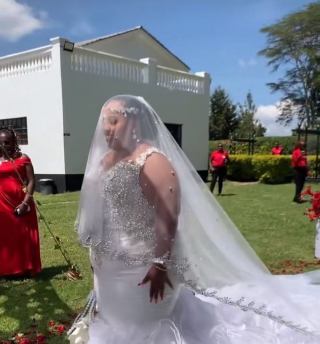 Vicky Muthiora walks down the aisle. PHOTO/Screengrab by K24 Digital.