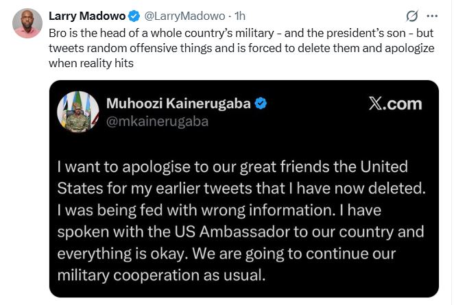 Larry Madowo’s statement on X. PHOTO/ @LarryMadowo