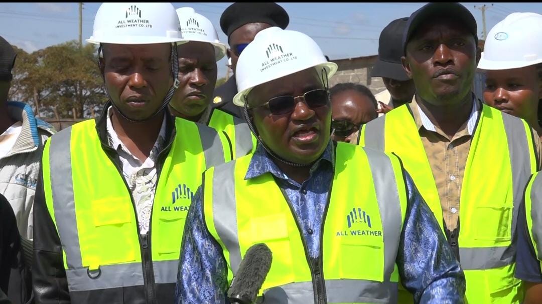 Juja MP George Koimburi speaks to the media as captured by our very own Mathew Ndung'u. PHOTO/Mathew Ndung'u