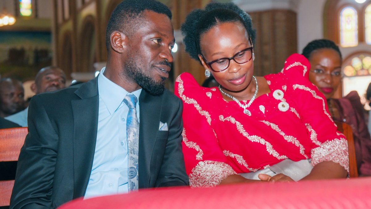 Uganda’s opposition leader Bobi Wine with his wife, Barbie. PHOTO/ @HEBobiwine