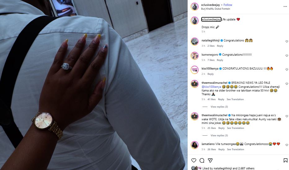 A screenshot of DJ Xclusive’s update on Instagram. PHOTO/ https://www.instagram.com/p/DTuxfY7Dyn5/