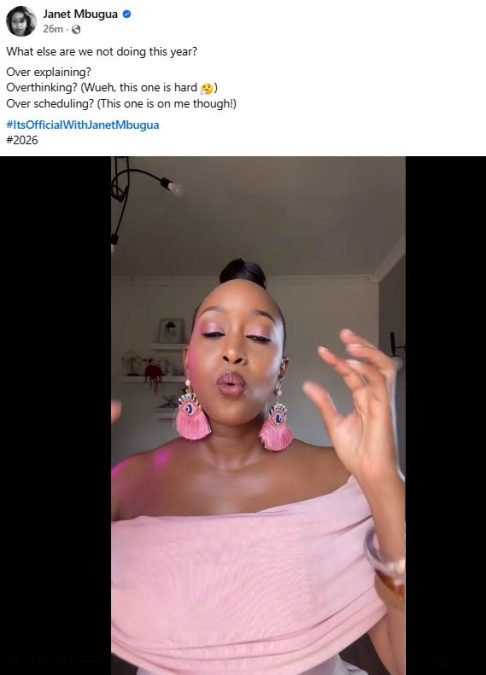 A screenshot by K24digital of Janet Mbugua explaining the things she will not do in 2026. Photo/ https://www.facebook.com/janetthejourney