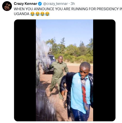 A screengrab image of the video posted by Crazy Kennar across his social media platforms. PHOTO/ https://x.com/crazy_kennar