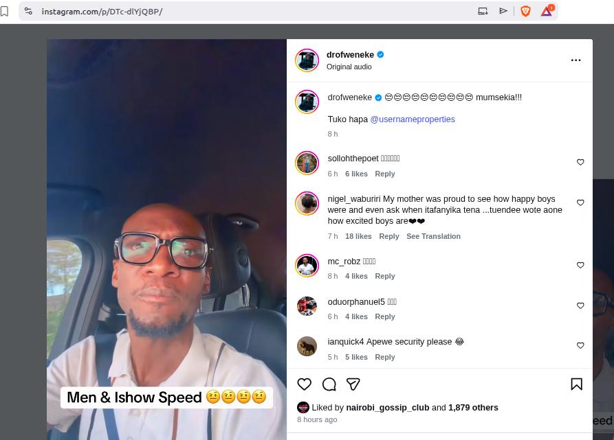 Dr Ofweneke advises men after IShowspeed. PHOTO/Screengrab by K24 Digital from Instagram by @drofweneke