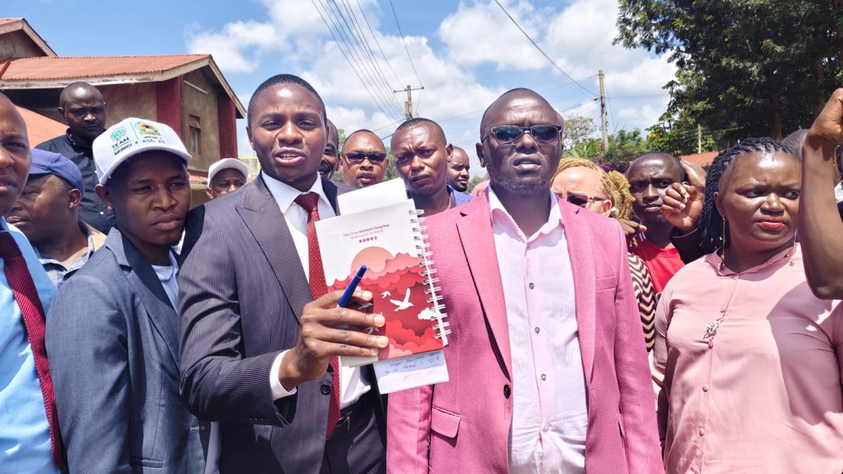 Members of KUPPET from Murang'a who are eyeing various positions in the Union during a media briefing session. PHOTO/Wangari Njuguna