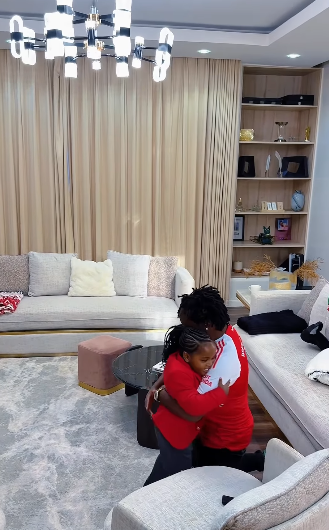 Bahati hugs daughter. PHOTO/Screengrab by K24 digital/Instagram