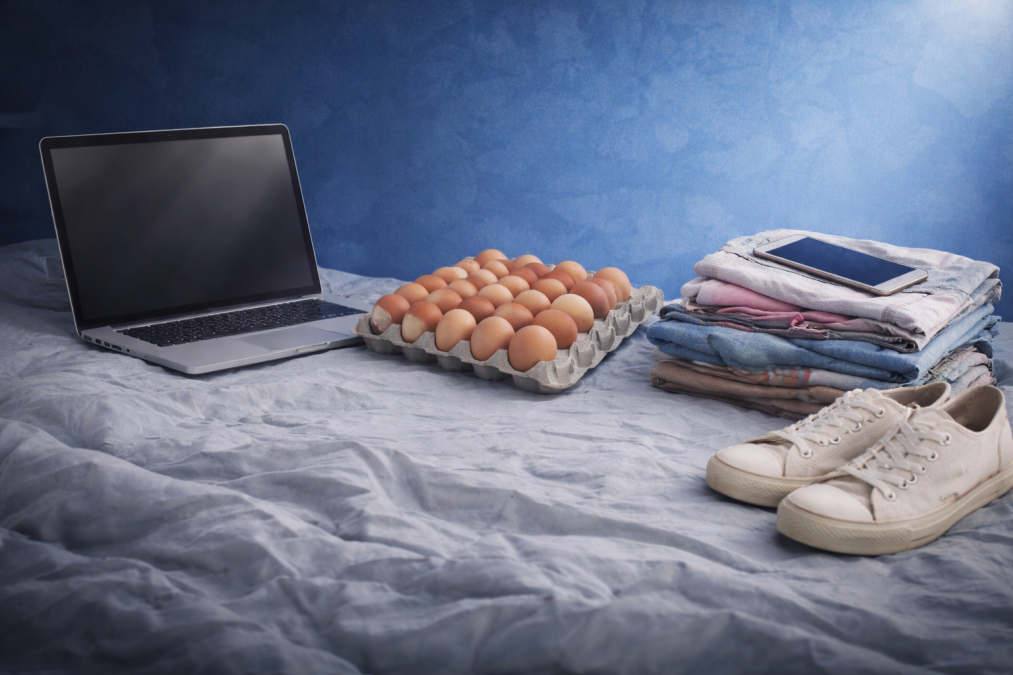 AI-generated image showing eggs,shoes, clothes. PHOTO/ChatGPT/David Nthua
