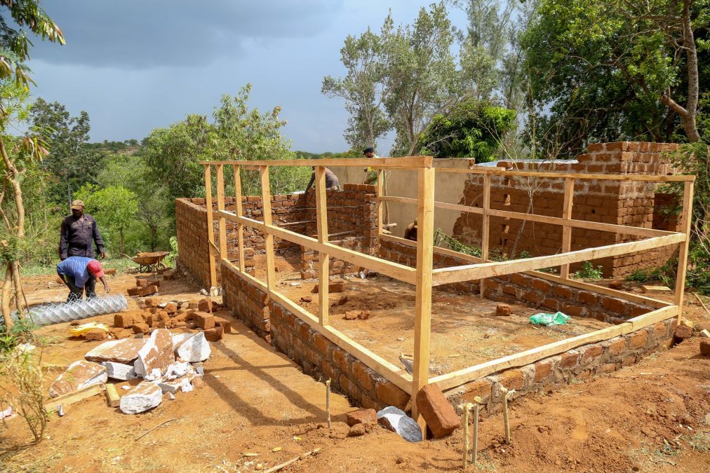 Construction of the chicken coop.