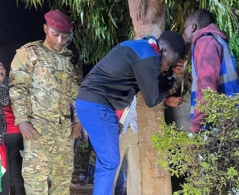 Pastor Jimmy Irungu during his tree hugging challenge. PHOTO/https://www.facebook.com/profile.php?id=100087122494155