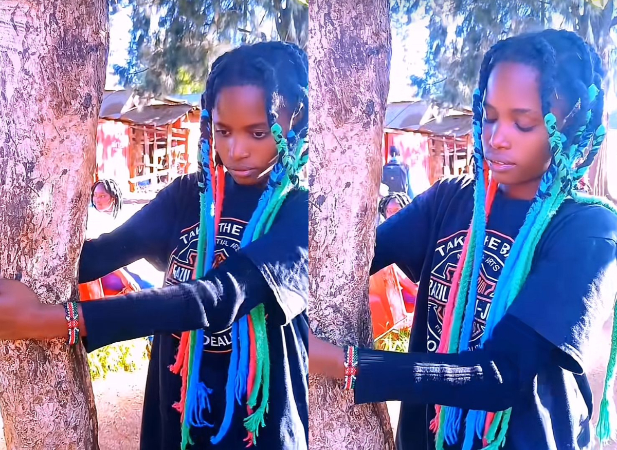 Kakamega lady rocking same braids as Truphena launches tree-hugging challenge